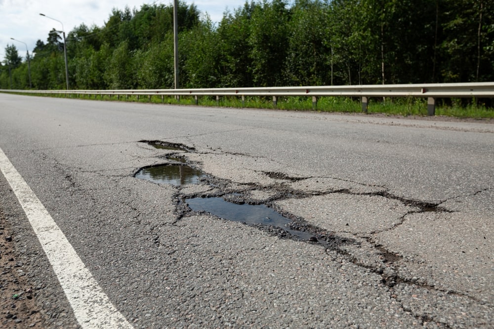 Picture of road with pothole